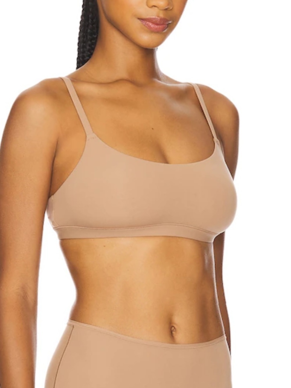 NWT SKIMS Fits Everybody Scoop Bralette Sienna Seamles Scoop Bra Beige Stretch L - Picture 2 of 6
